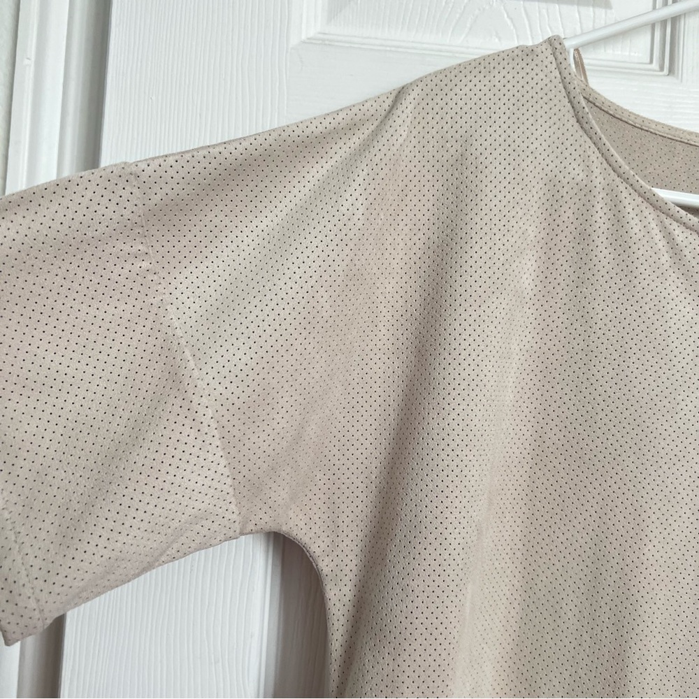 Zara Basic Collection | Beige Perforated Tired Fa… - image 3